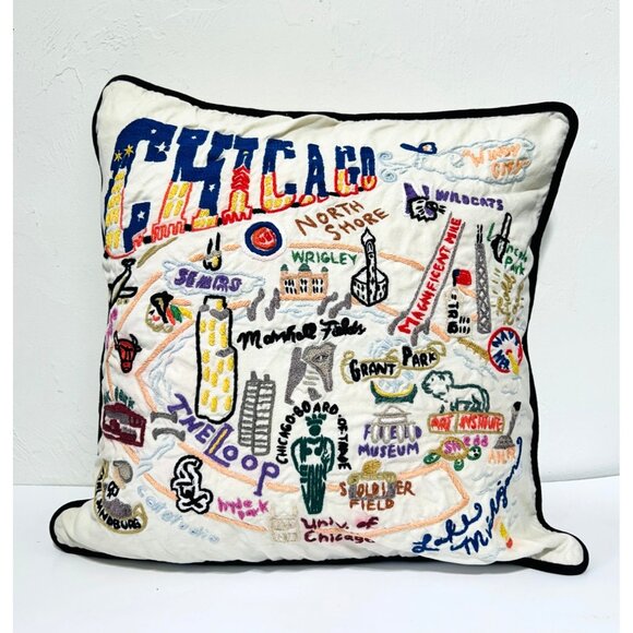 Catstudio Chicago Embroidered Pillow - Picture 12 of 12